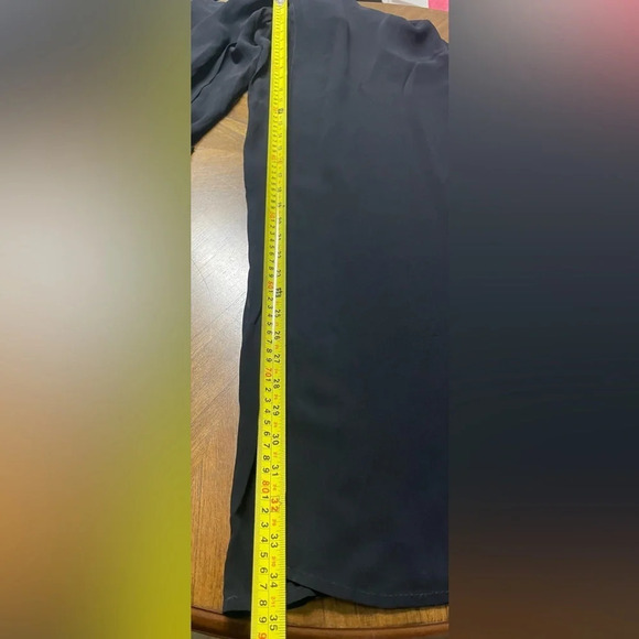 CACHE Cocktail Party High Multi-Split Leg Chiffon Overlay Black Pants Size 14 - Picture 8 of 11